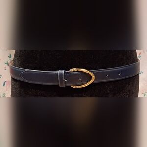 EUC RARE Vintage Coach 3905 Navy French Calf Quiet Luxury Casual Prep Belt 36in